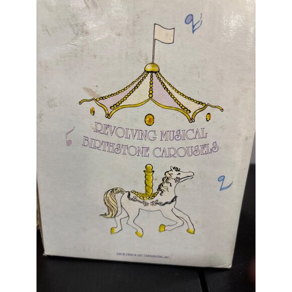 Vintage Musical Revolving Birthstone Carousel With Horses & Gem Accents November - Picture 14 of 14